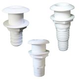 Thru-hull Easy Mount 1 1/4", F/hose Ø28/35mm, White