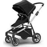 Thule Sleek Midnight Black on Aluminium Bebek Arabası - Siyah