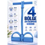 Thundara 4 Lastik Body Trimmer Karın Kol Jimnastik Egzersiz Mekik Çekme Evde Spor Kondisyon Kürek Aleti Mavi
