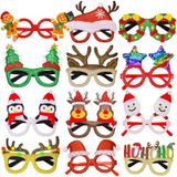 Thuodo 12 Adet Noel Gözlükleri Parıltılı Parti Gözlükleri Çerçeveleri Kostüm Gözlükleri Noel Partisi Tatil Hediyeleri Fotoğraf Kabini Yenilik Oyuncakları Gözlük Cosplay (Tek Boyut Herkese Uyar)