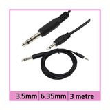 Ti-mesh 3 Metre 6.35 mm TRS Stereo Erkek 3.5 mm AUX Ses Kablosu Siyah Dayanıklı Tasarım
