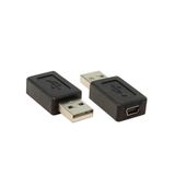 Ti-Mesh Usb 2.0 A M / Usb Mini 9P F Dönüştürücü - Nickel/Black