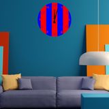 Tİ-PLAY BORDO MAVİ ÇİZGİLER 30X30CM AKRİLİK DEKORATİF MODERN DUVAR SAATİ