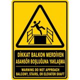 Ti Play Dikkat Balokn Merdiven Asansör Boşluğuna Yaklaşma 21X30CM Pvc Isg Levha - 21 x 30 cm