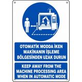 Ti Play Otomatik Modda Iken Makinanın Işleme Bölgesinden Uzak Durun 50X70CM Pvc Isg Levha - 50 x 70 cm
