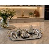 Tiamo Amor Çay Seti Gold 40 Parça - Tiamo Oslo Sade 40 Parça Çay Seti 18/10 Cr-Ni - Şeffaf - Altın