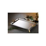 Tiamo Hatır Ayaklı Çay Tepsi Gold 32 Cm - 55 Cm