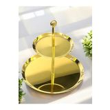 Tiamo Medium Katlı Sunum İkram Tabağı ( Titanium Gold )