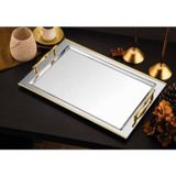 Tiamo Shereen Kordon Gold Kulplu Çay Tepsisi 47,5 × 32,5 cm | Şık ve Modern Sunum Tepsisi