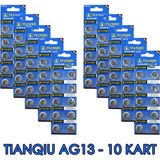 Tianqiu AG13 LR44H 357A A76 SR44SW 1.5 V 100'lü 10 Kart Alkalin Pil