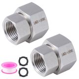 TianTianUp 2 Adet Paslanmaz Çelik Bahçe Hortum Bağlantı Parçaları Konnektörler Adaptörü, 3/4 "GHT Dişi 1/2" NPT Dişi Ağır Hizmet Paslanmaz Çelik Onarım Dişi Çift Dişi Çift Su Hortumu Konnektörü