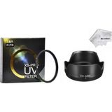Tianya Canon Ef 50Mm F1.8 STM Lens için 49mm Slim Uv Filtre + Es-68 Bayonet Parasoley