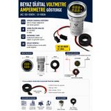 TIANYI DİJİTAL VOLTMETRE AMPERMETRE AC50-500V 0-100A - BEYAZ