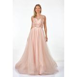 Tiara Abiye Elbise - Maxi, Kapalı Yaka, Tül Detaylı, Özel Gün