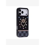 TIARA Black Crystal Heart iPhone 17 Pro Taşlı Telefon Kılıfı