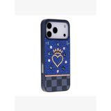 TIARA Blue Crystal Heart iPhone 17 Pro Max Taşlı Telefon Kılıfı