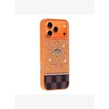 TIARA Orange Crystal Heart iPhone 17 Pro Taşlı Telefon Kılıfı
