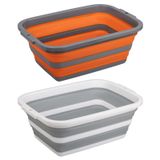 Tiawudi 2'li paket katlanabilir lavabo 2,25 gal/8,5 l hacimli, bulaşık yıkama, kamp ve yürüyüş için katlanabilir bulaşık küveti, ev ve bahçe için taşınabilir lavabo, ev için saklama kutuları