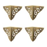 Tiazza 4 Adet Antik Pirinç İçi Boş Bulut Desenli İki Taraflı Köşe Koruyucuları Vintage Mobilya Masa Kenarı Ahşap Takı Hediye Kutusu Dolap Köşe Koruması (Antik Bronz)