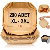 Ticaret Airfryer Pişirme Kağıdı,xl-Xxl Büyük Boy, Kare, 200 Adet Hava Fritöz Parşömen Fır�