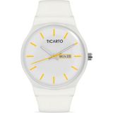 Ticarto Unisex Slikon Beyaz-Sarı Kol Saati TCTSR004408S0204