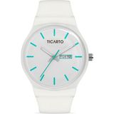 Ticarto Unisex Slikon Beyaz-Yeşil Kol Saati TCTSR004409S0205 - Beyaz - Mavi