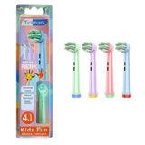 Ticimark Kids Fun Oral-B Uyumlu Diş Fırçası Başlığı, 4 Adet, Ekstra Yumuşak, Dupont Kıllar