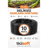 Ticisoft 10 Metre 16 mm Deliksiz Damlama Sulama Hortumu Bahçe Sera Tarla Bitki ve Ağaç Sulama Borusu