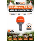 Ticisoft 100 adet Sisleme Misting Buharlama Serinletme Nozulu Sera Nemlendirme Spreyi Kafa Sulama Ekipmanları Mist