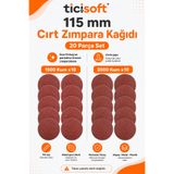 Ticisoft 115 mm Cırt Zımpara Kağıdı 20 Parça İnce Zımpara Seti 1500-2000 Kum Avuç Taşlama Uyumlu