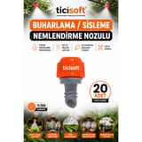 Ticisoft 20 adet Sisleme Misting Buharlama Serinletme Nozulu Sera Nemlendirme Spreyi Kafa Sulama Ekipmanları Mist