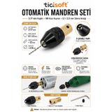Ticisoft 3.17 mm Motor Mili Otomatik Mandren Seti M8 Kısa Kuyruk 3 Çeneli Mini Gravür Makinesi Mandreni 0.1-3.5 mm