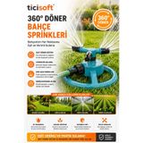 Ticisoft 360° Döner Bahçe Sulama Fıskiyesi Ayarlanabilir Nozullu Hortum Klipsli Yağmurlama Sprinkler Başlığı