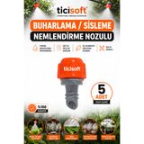 Ticisoft 5 adet Sisleme Misting Buharlama Serinletme Nozulu Sera Nemlendirme Spreyi Kafa Sulama Ekipmanları Mist