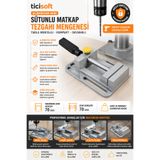 Ticisoft Mini Matkap Tezgâhı Mengenesi Alüminyum Gövde Hızlı Açma Düğmeli 70 mm Çene