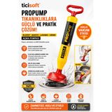 Ticisoft Propump Klozet Lavabo Banyo Gider Açma Pompası İlaçsız Tıkanıklık Açıcı Vakum Pompası