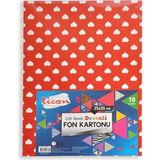 Ticon 10 Desen Renkli Fon Kartonu 25 X 35CM Çift Desenli Kullanıma Uygun