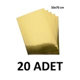 Ticon 20 Adet Altın Sarı Aynalı Fon Kartonu 50X70 cm Metalik Fon Kartonu