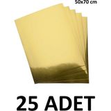 Ticon 25 Adet Altın Sarı Aynalı Fon Kartonu 50X70 cm Metalik Fon Kartonu