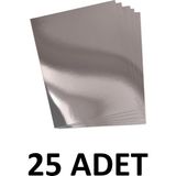 Ticon 25 Adet Gümüş Aynalı Fon Kartonu 50X70 cm Metalik Fon Kartonu