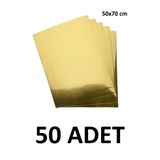Ticon 50 Adet Altın Sarı Aynalı Fon Kartonu 50X70 cm Metalik Fon Kartonu