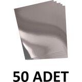Ticon 50 Adet Gümüş Aynalı Fon Kartonu 50X70 cm Metalik Fon Kartonu