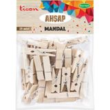 Ticon Ahşap Mandal 45x7 25'li Naturel Renkli Tekil Ürün El İşleri ve Dekoratif Projeler