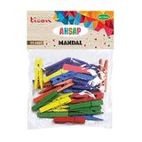Ticon Ahşap Mandal Büyük Boy 25'Li Paket