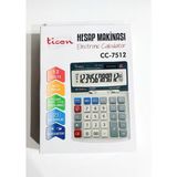 Ticon CC-7512 12 Haneli Hesap Makinesi Büyük Ekran ve Otomatik Tekrar Özelliği