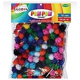 Ticon Metalik Simli Ponpon 10MM 100LÜ - 3 Paket - Çok Renkli