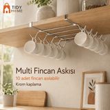 Tidy Home 10 Kancalı Krom Fincan Kupa Askısı – Vidasız Raf Altı Dolap Içi Bardak Düzenleyici