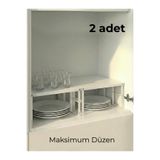 Tidy Home 2 Adet Dolap içi Raf Tabak Bardak Düzenleyici Metal raf