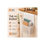 Tidy Home 2 Adet Pratik Asılabilir Mutfak Banyo Dolap İçi Düzenleyici Beyaz Organizer