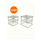 Tidy Home 3 katlı Tabaklık Dolap içi Düzenleyici Organizer Tezgah Banyo Tabak Bardak Düzenleme Metal raf 2'Lİ